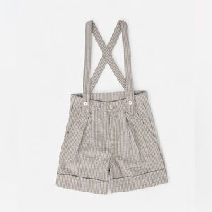 Striped Kids Suspenders Shorts